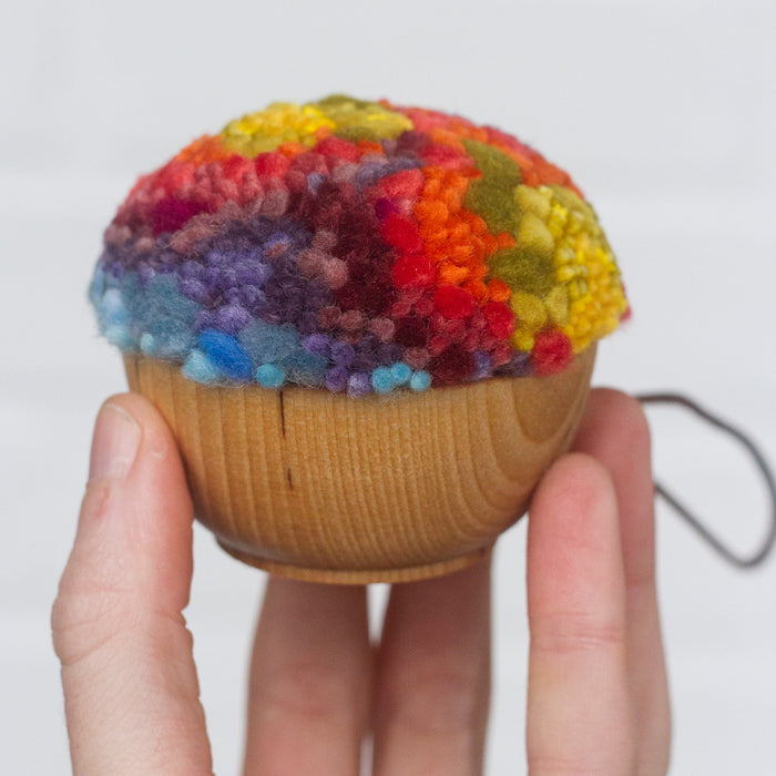 Mini Puff Ornament | Fiber Sculpture, Rainbow 6