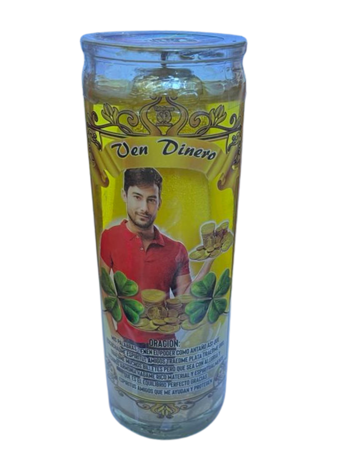 Money Drawing Gilded Candle: Attract Wealth & Financial Abundance ( Ven Dinero )