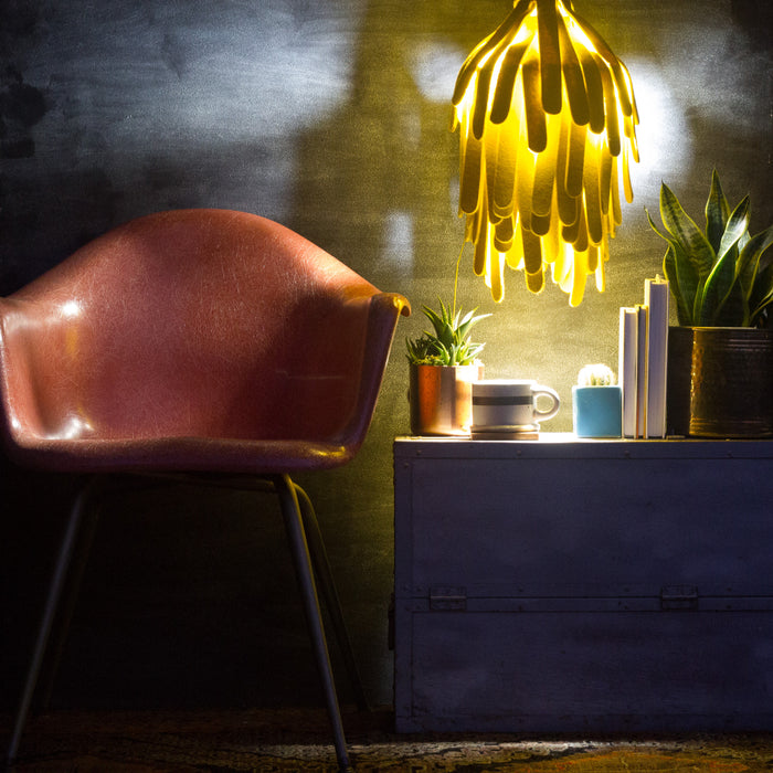 Mustard Felted Wool Pendant Lamp