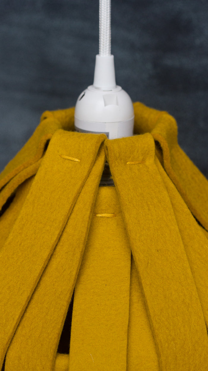 Mustard Felted Wool Pendant Lamp