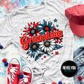 Patriotic Floral Grandma - PNG