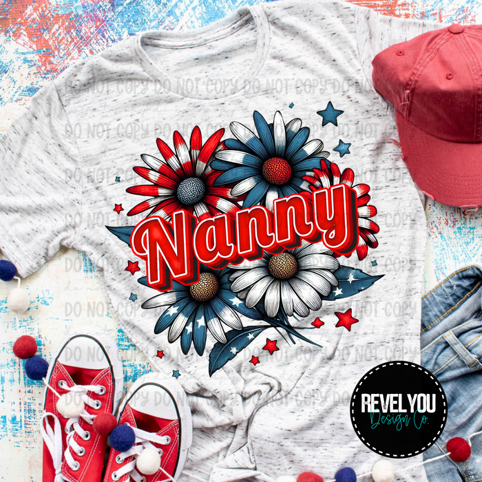 Patriotic Floral Nanny - PNG