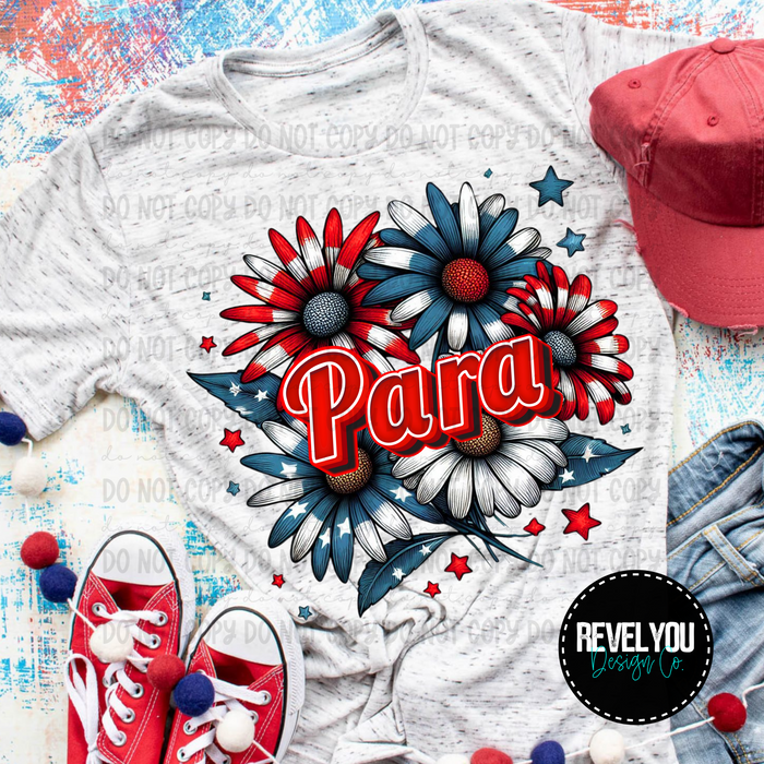 Patriotic Floral Para - PNG