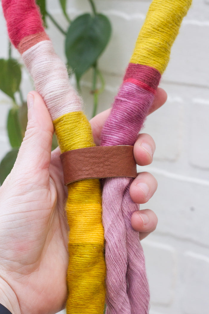 Pink Wrapped Rope Wall Hanging