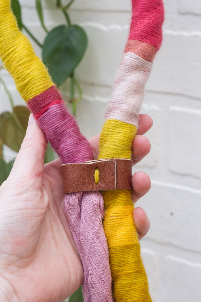 Pink Wrapped Rope Wall Hanging