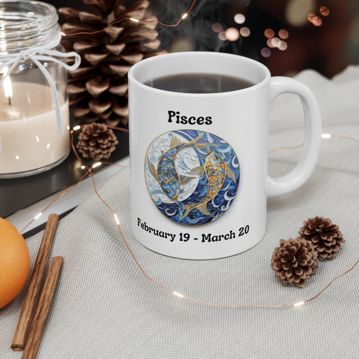 Pisces - The Dreamy Fish Mug. Ceramic Mug 11oz
