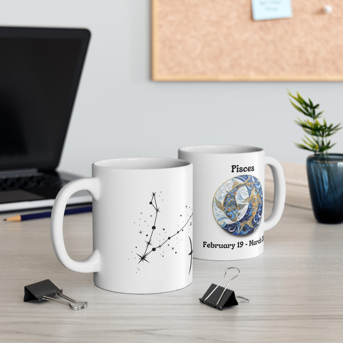 Pisces - The Dreamy Fish Mug. Ceramic Mug 11oz