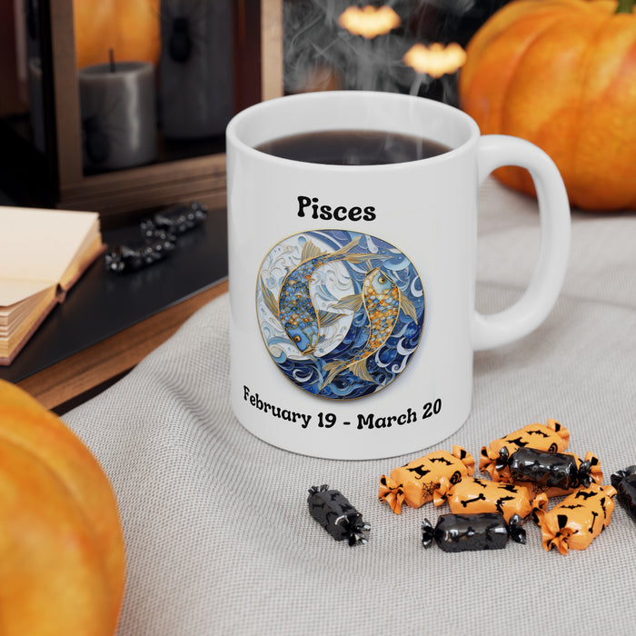 Pisces - The Dreamy Fish Mug. Ceramic Mug 11oz
