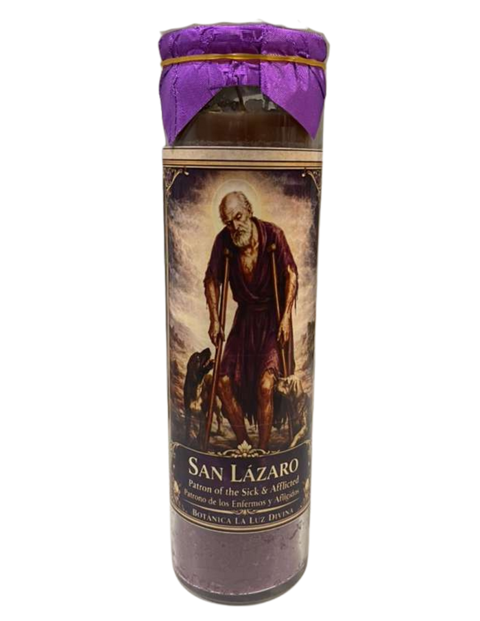 Prepared Saint Lazarus Candle · Veladora Preparada de San Lázaro – Healing, Protection & Urgent Miracles