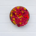 Puff Collection | Felted Guava Fiber Art in Vintage Teak Bowl (2/2)