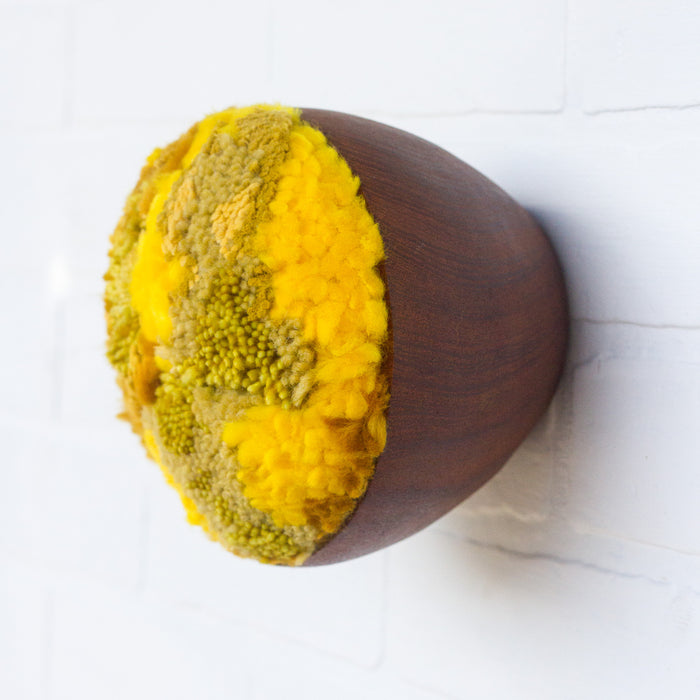 Puff Collection | Fluffy Yellows in Vintage Teak Bowl