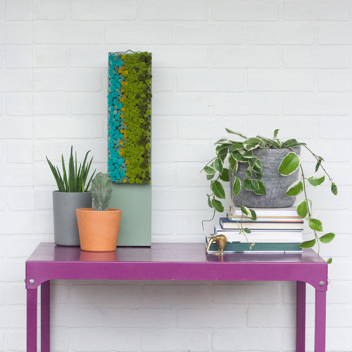 Puff Collection | Safety Deposit Box with Green + Teal Fiber Art