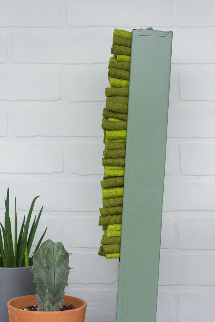Puff Collection | Safety Deposit Box with Green + Teal Fiber Art