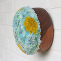 Puff Fiber Sculpture | Aqua + Mint + Chartreuse