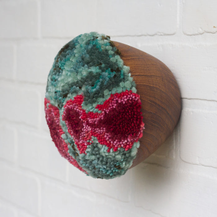 Puff Fiber Sculpture | Deep Pinks + Seafoam