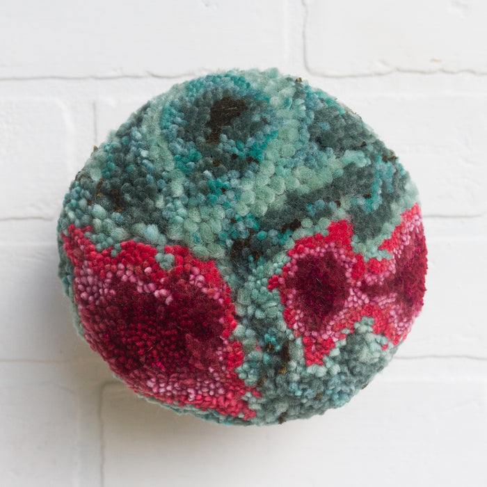 Puff Fiber Sculpture | Deep Pinks + Seafoam