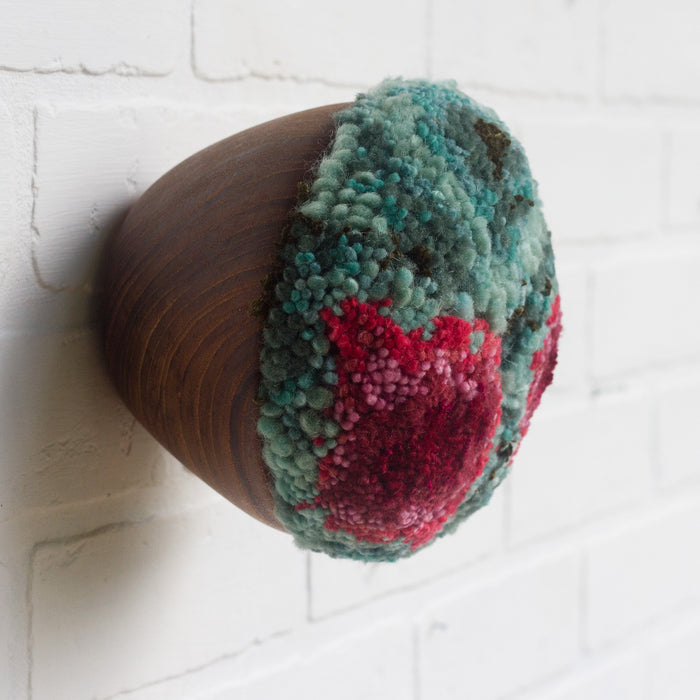 Puff Fiber Sculpture | Deep Pinks + Seafoam