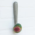 Puff Fiber Sculpture in Vintage Metal Scoop | Watermelon
