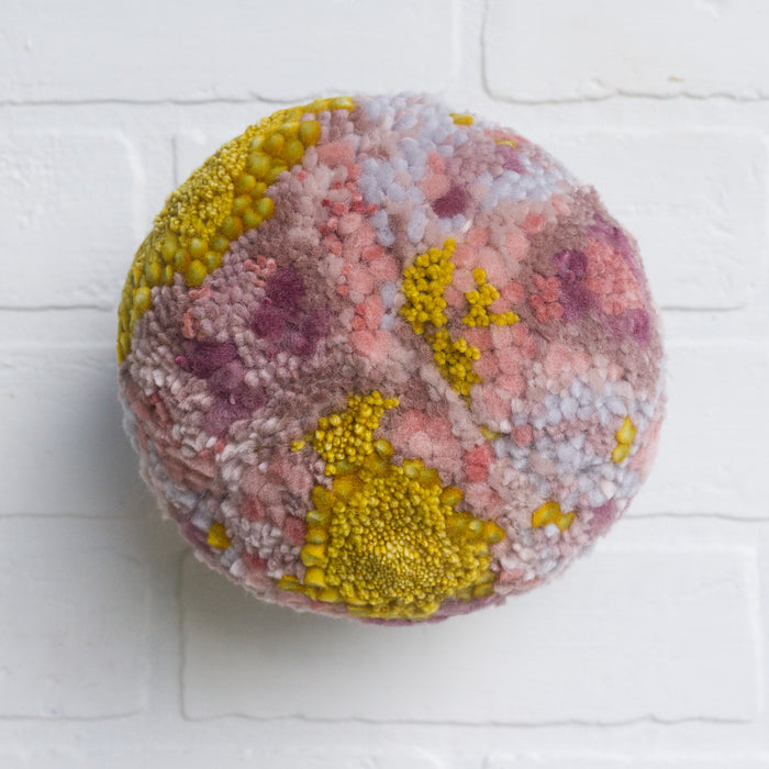 Puff Fiber Sculpture | Pink + Mustard