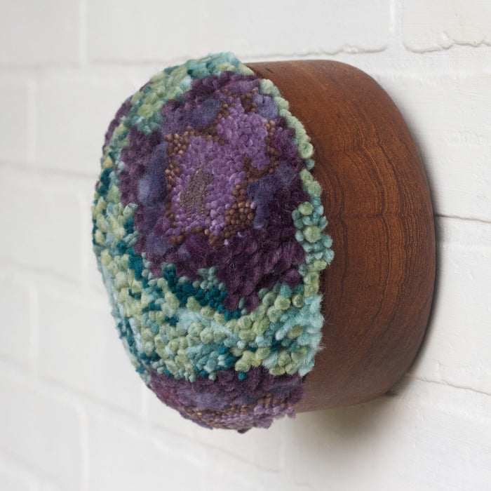 Puff Fiber Sculpture | Purple + Green