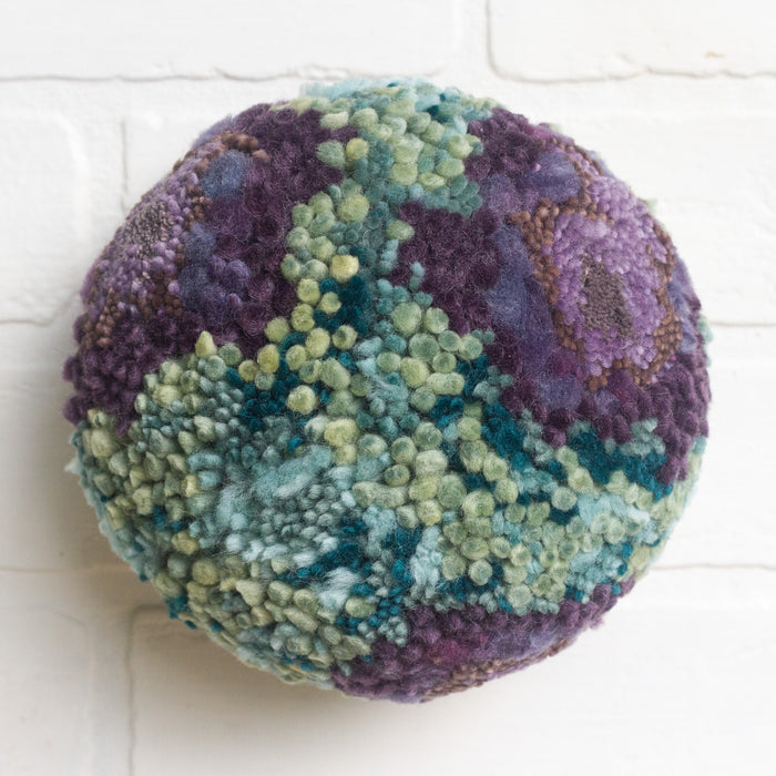 Puff Fiber Sculpture | Purple + Green