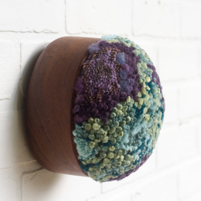 Puff Fiber Sculpture | Purple + Green