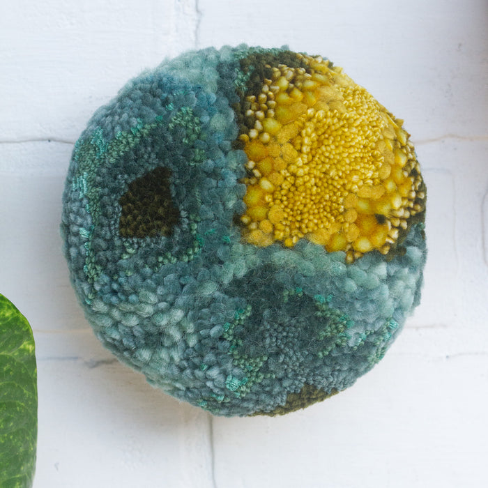 Puff Trio | Bamboo Bowls in 3 Sizes with Mustard + Green Puffs