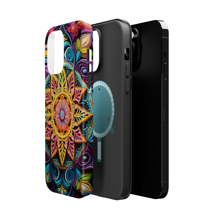 Radiant Mandala Phone Case: Embrace the Harmony. MagSafe Tough Cases