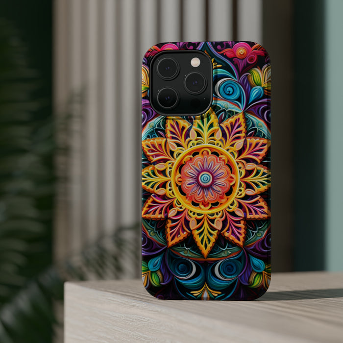 Radiant Mandala Phone Case: Embrace the Harmony. MagSafe Tough Cases