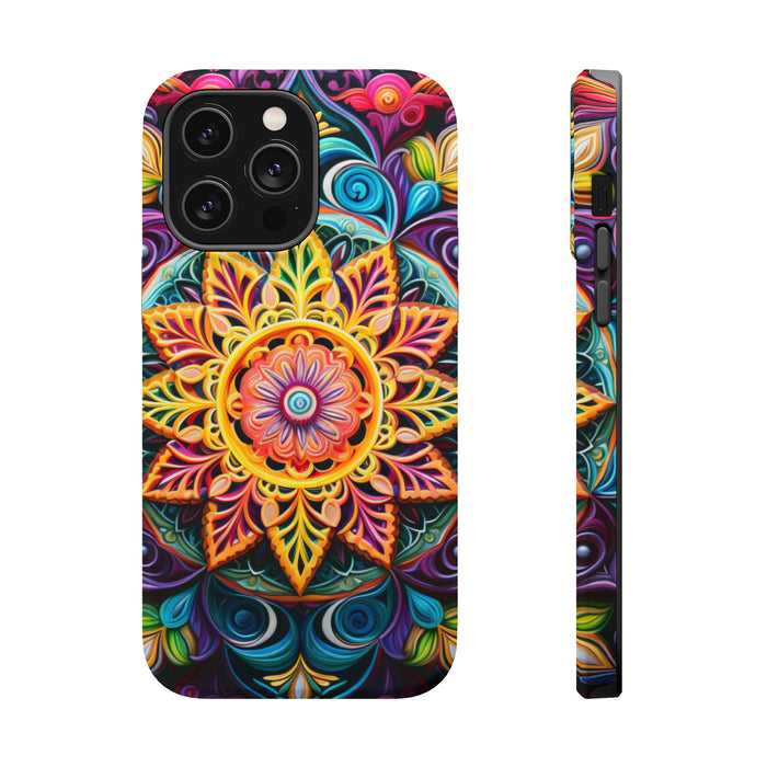 Radiant Mandala Phone Case: Embrace the Harmony. MagSafe Tough Cases