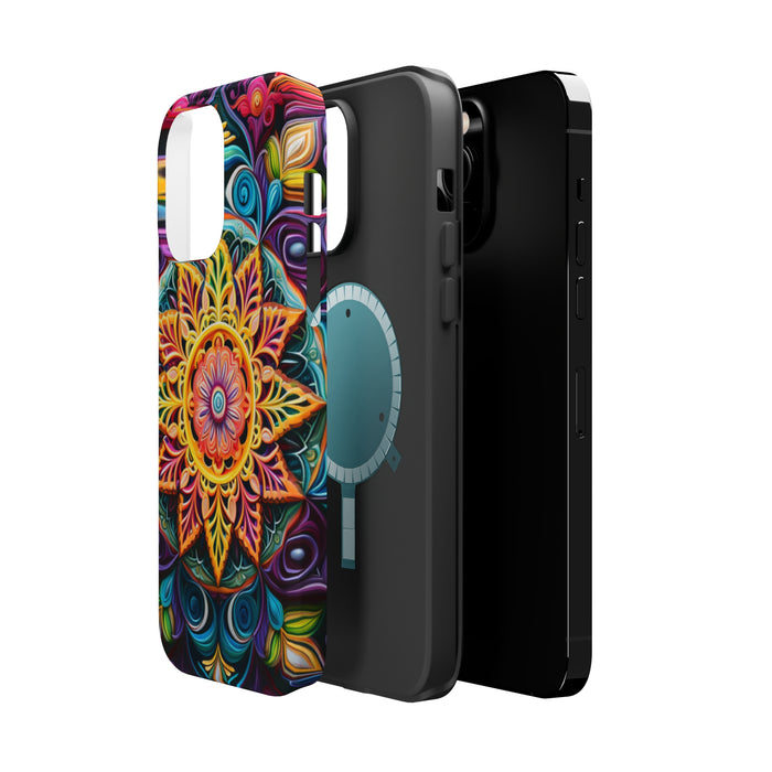 Radiant Mandala Phone Case: Embrace the Harmony. MagSafe Tough Cases