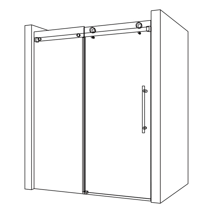 SD03-4 Framless Single Sliding Shower Door Hardware Kits