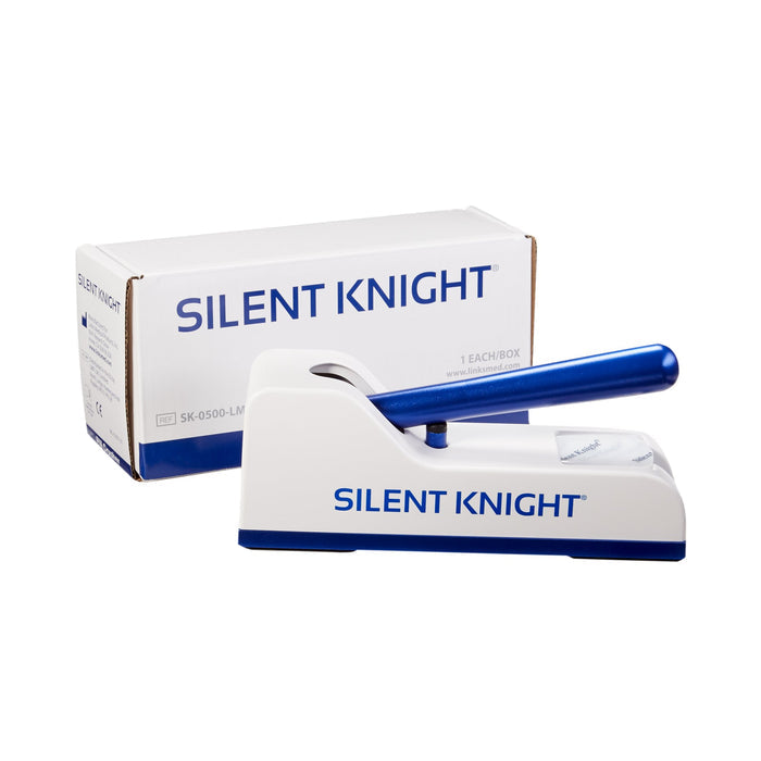 Silent Knight Pill Crusher Hand Operated Push Down Mechanism, Blue / White 1 Count