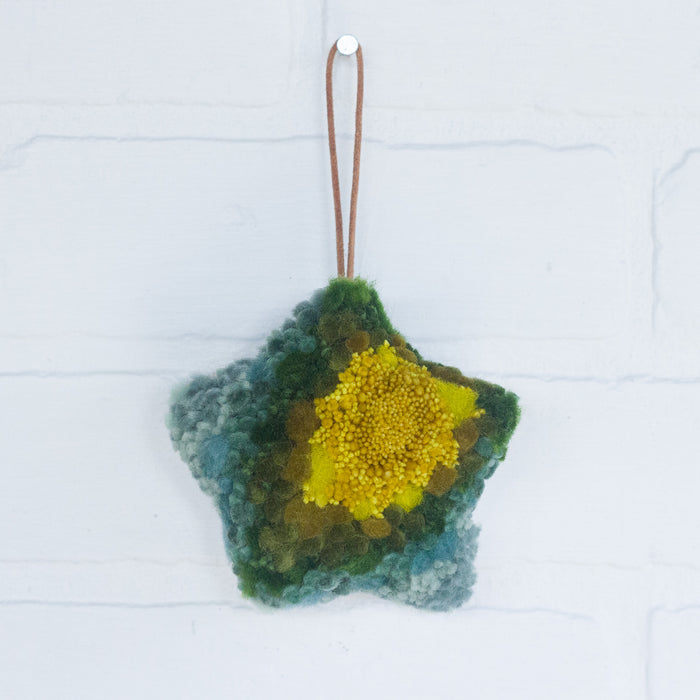 Star Puff Ornament | Chartreuse + Green 1