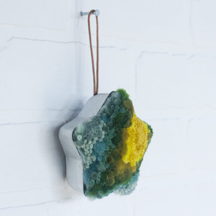 Star Puff Ornament | Chartreuse + Green 1