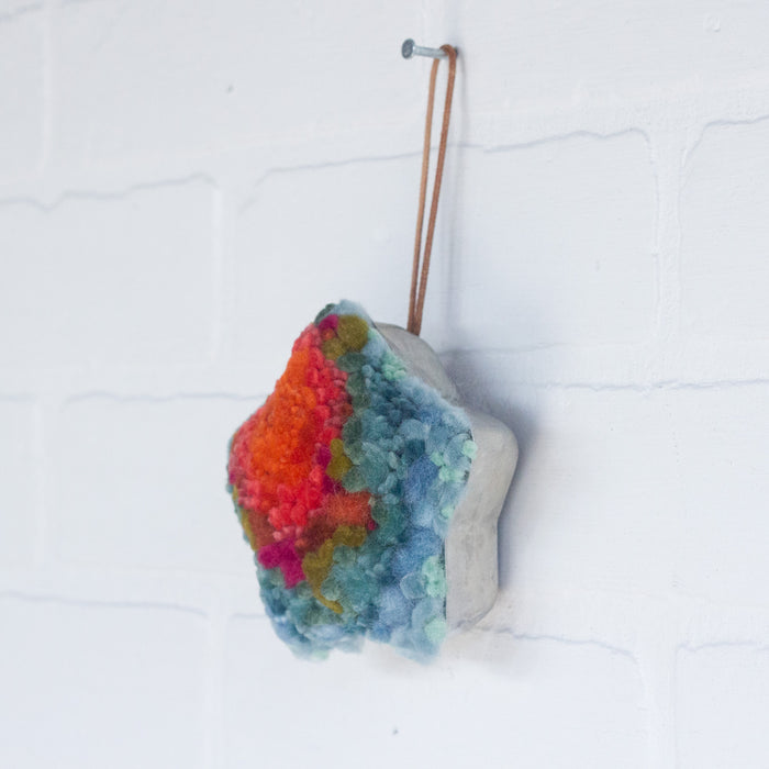 Star Puff Ornament | Orange + Green 2