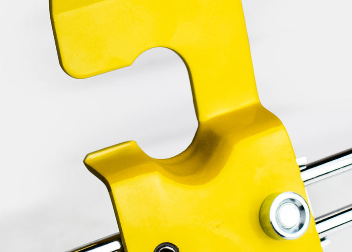 StrongHand MRT100 ReadyRest rounded yellow holder edge and fixing detail.