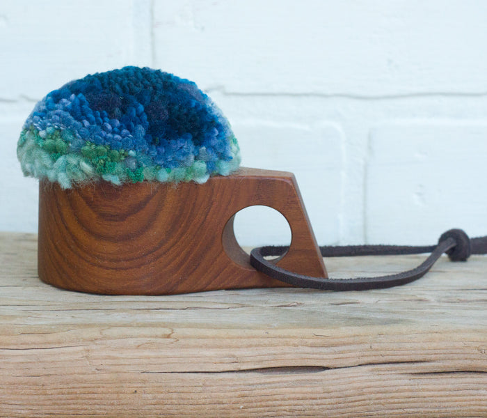 Sundae Collection | Vintage Teak Teacup Holder Puff | 04