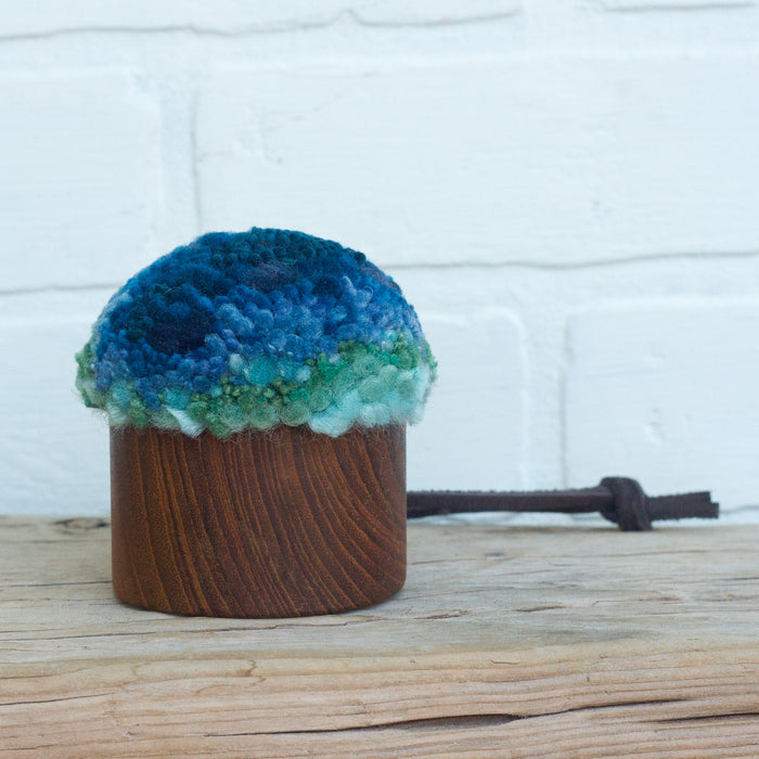 Sundae Collection | Vintage Teak Teacup Holder Puff | 04