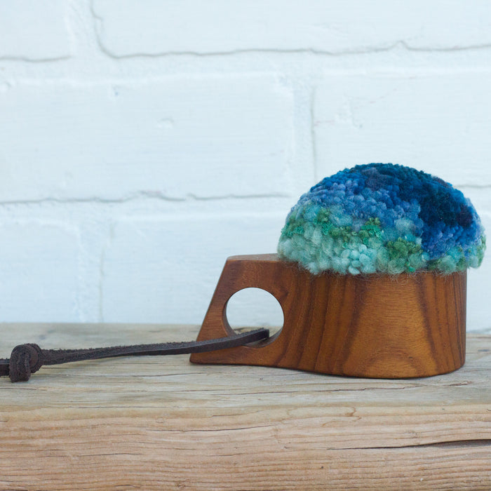 Sundae Collection | Vintage Teak Teacup Holder Puff | 04