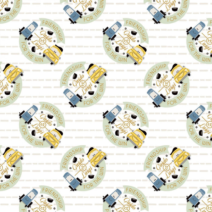 Table Runners & Placemats - CARS III Friendship Badge White Cotton