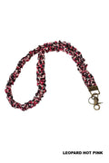 Trendy Scrunchie Lanyard: Leopard Hot Pink