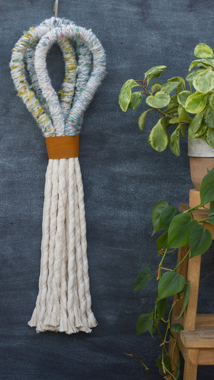 Triple Wrapped Rope Woven Wall Hanging | Made with Puff Scrap Fibers