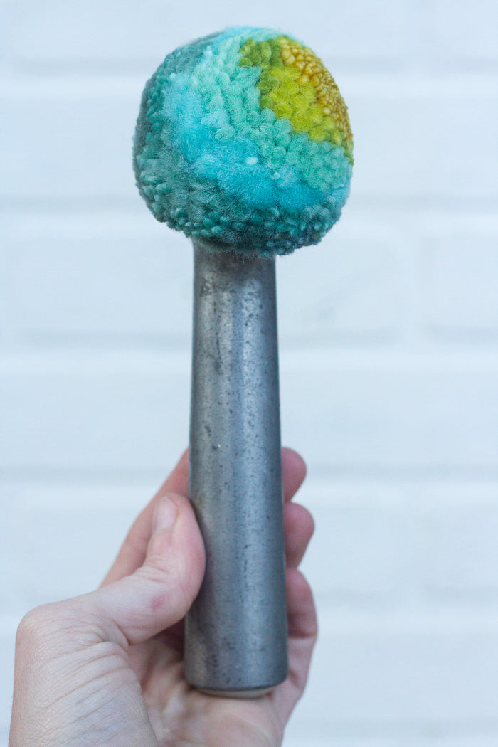 Vintage Chunky Handle Ice Cream Scoop | Chartreuse + Turquoise with Grey Bottom