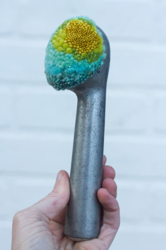 Vintage Chunky Handle Ice Cream Scoop | Chartreuse + Turquoise with Grey Bottom