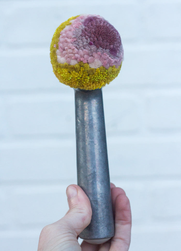 Vintage Chunky Handle Ice Cream Scoop | Mauve + Mustard, White Bottom