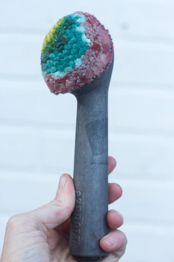 Vintage Chunky Handle Ice Cream Scoop | Pink Rainbow with Black Bottom