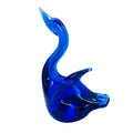 Vintage Cobalt Blue Glass Hand Blown Swan Figurine