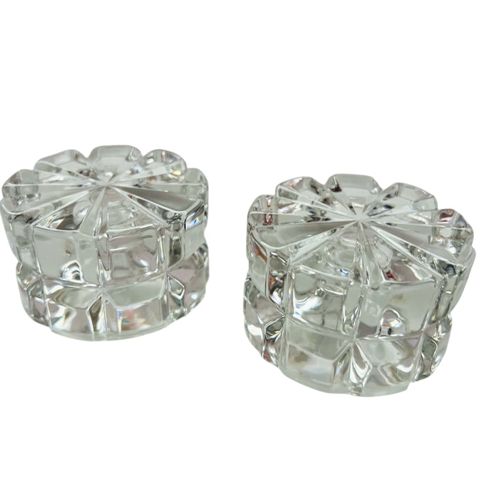 Vintage Crystal Candle Holder Pair
