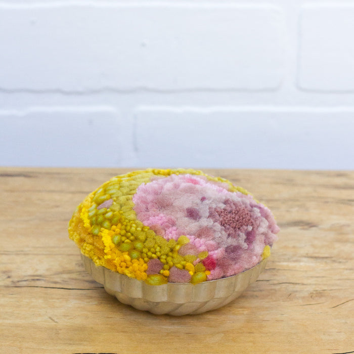 Vintage Jell-O Mold Puff Sculpture: Pink + Yellow